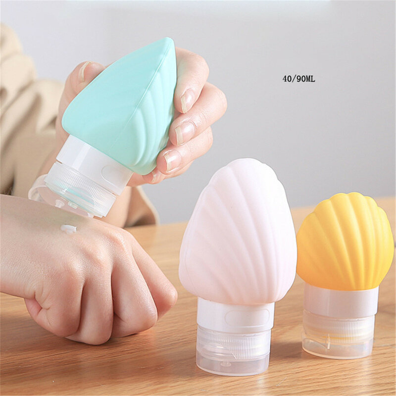40/90ml Silicone Bottle Travel Refillable Liquid Shampoo Shower Gel Hand Sanitizer Dispenser Squeeze Tube Empty Container Vial