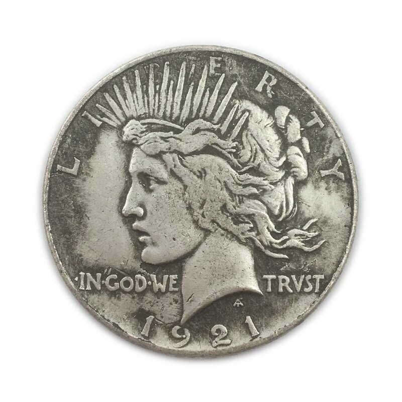 럭셔리 1921 리버티 산책 1 달러 커플 아트 코인, 나이트 클럽 결정 동전, 행운을 기념 포켓 동전, 선물 가방