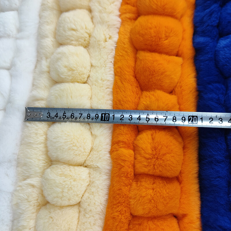 Bufanda de piel de conejo Rex para mujer, bufandas de punto de piel auténtica, pompones, esponjosos y cálidos, 2022