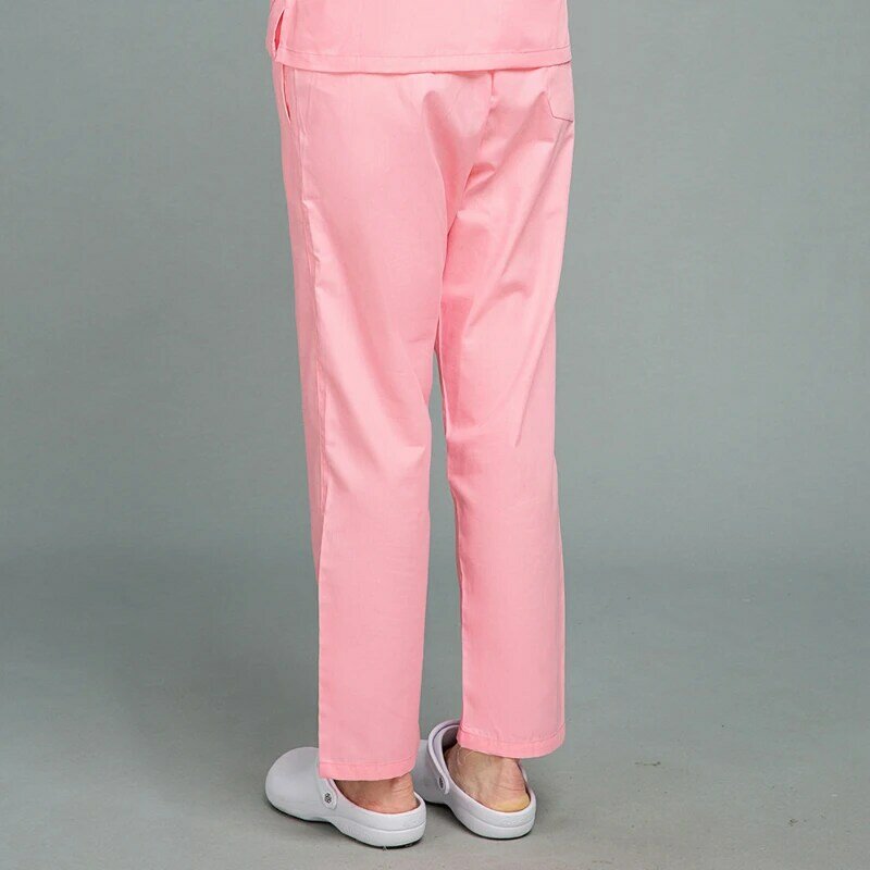 กางเกงสครับทางการแพทย์กางเกงเอวยางยืดสำหรับ seragam suster พยาบาลกันฝุ่นสำหรับผู้หญิง