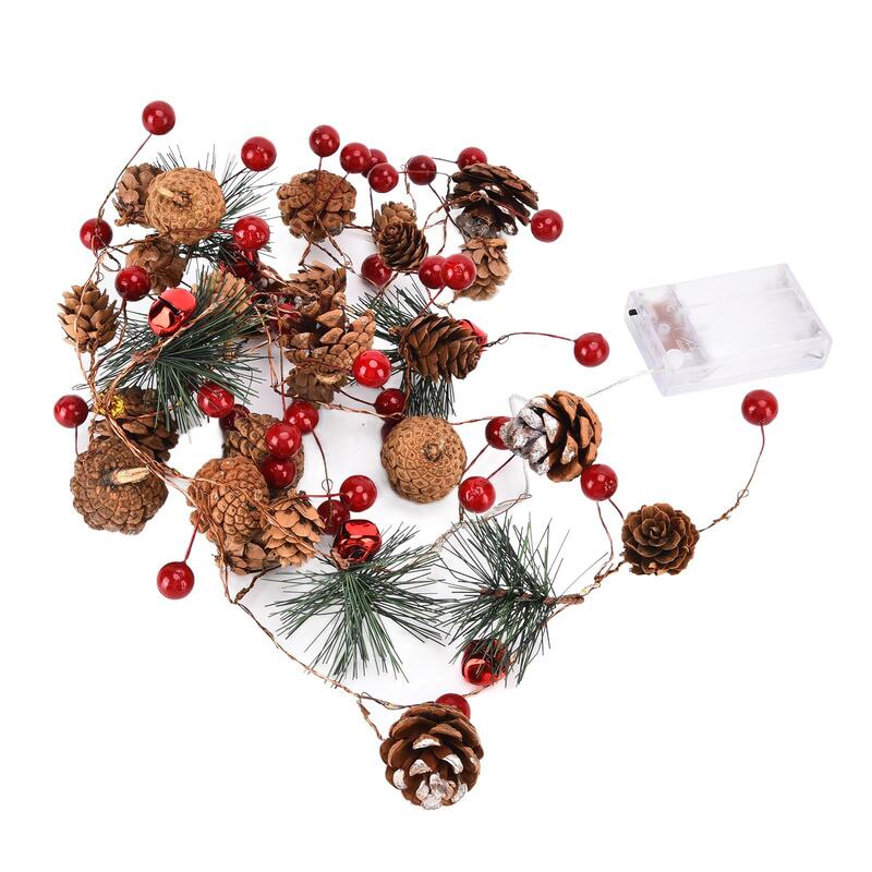 Fairy LED Pinecone Berry String Lights Battery Operated Christmas Decoration