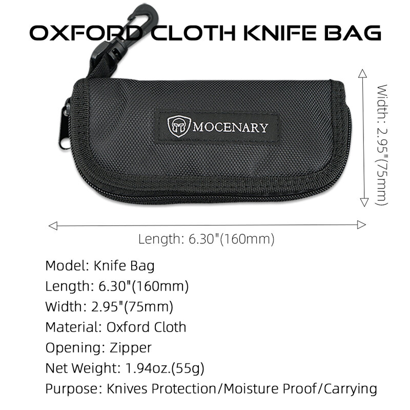 Mokenary torba na nóż, kieszonkowe noże rękaw ochronny narzędzia do pracy na zewnątrz rękaw przenośny torba na odporność na wilgoć Oxford z tkaniny na zamek błyskawiczny