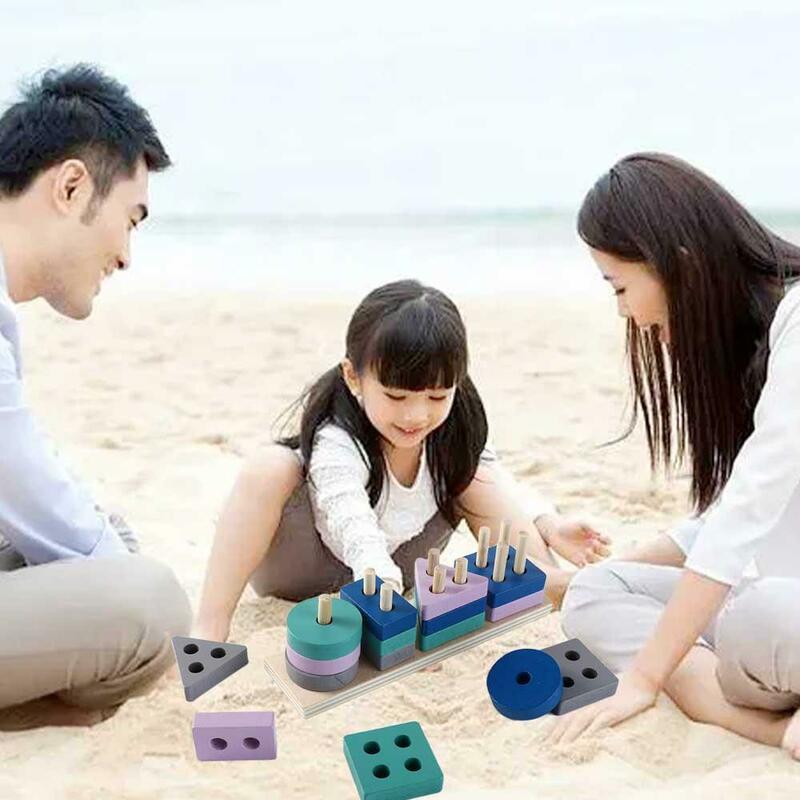 Educational Wooden Building Blocks Wooden Cube Game Color Shape Match Puzzle Toys Early Learning Montessori Toy Children Gifts