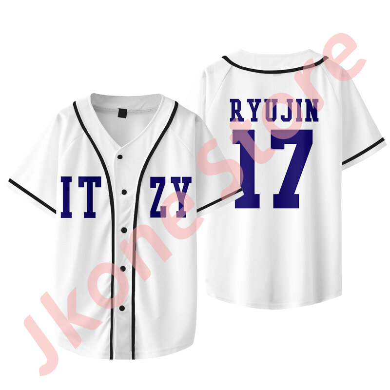 Kpop ITZY Born To Be Tour Merch Jersey New Logo Baseball T-shirts Women Men Fashion Casual Short Sleeve Tee