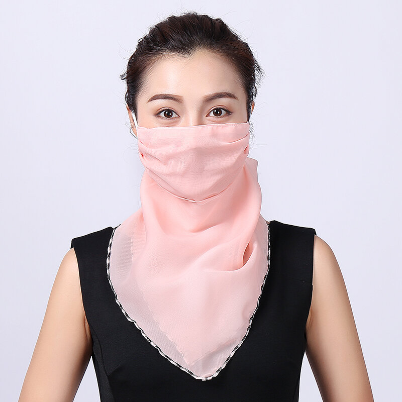 Novo rosto máscara de verão proteção solar cachecol seda cabelo pescoço xales e envoltórios feminino bandana marca luxo cachecóis acessórios 2022