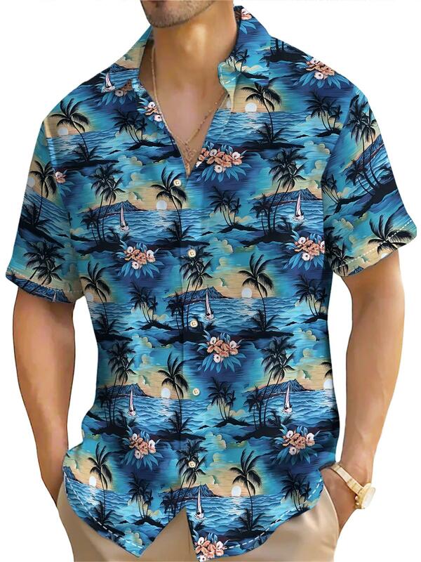 Camicie hawaiane per uomo magliette a maniche corte New Coconut Treeo Graphic 3d Shirt Fashion Streetwear 5XL abbigliamento estivo camicetta da uomo