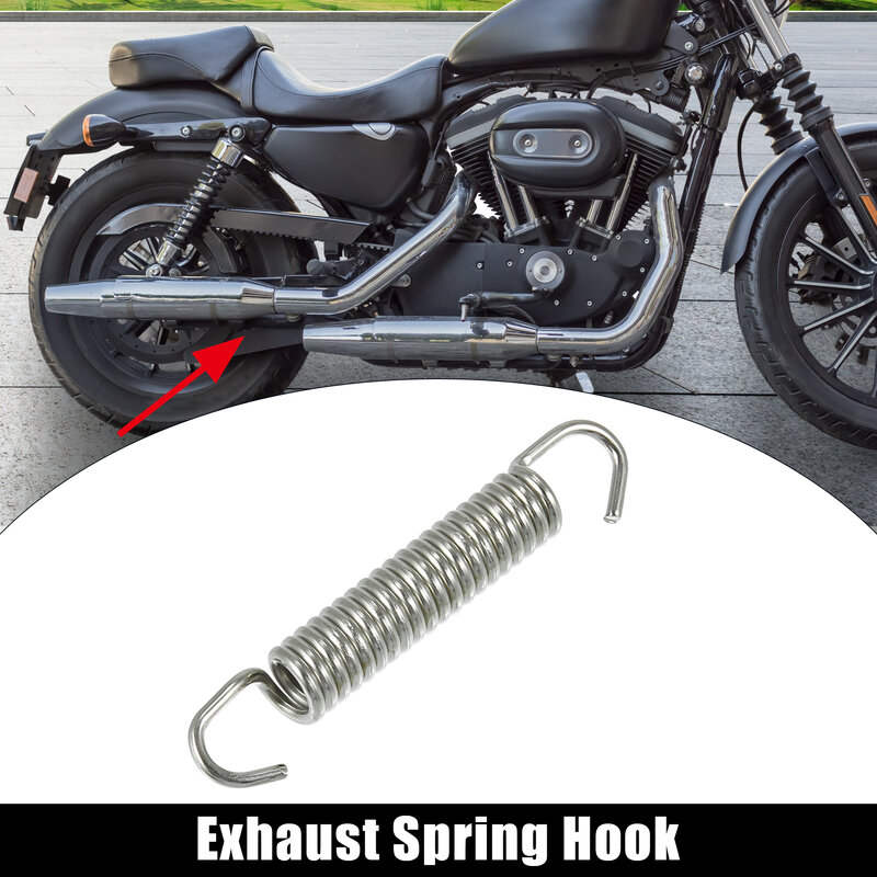 Motorcycles Universal Exhaust Pipe Spring 63mm 2.5" Stainless Steel Exhaust Pipe Spring Hook Modified Accessory