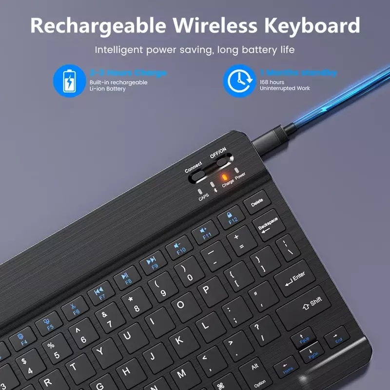 Mini-Bluetooth-Tastatur drahtlose Tastatur wiederauf ladbar für Mobiltelefone Tablet russische spanische Tastatur für Android iOS Windows