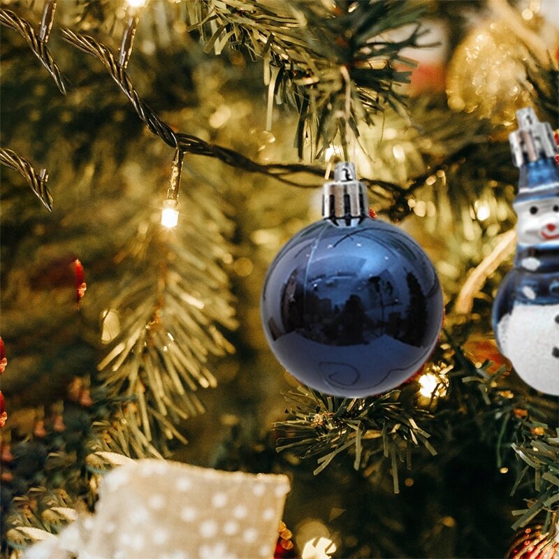 Festive Season 29pcs Christmas Tree Ornaments Set Blue Balls Star Pendants Set M68E