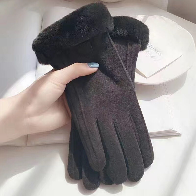 女性のための暖かい快適な手袋、風の保護、寒い季節、屋外、冬