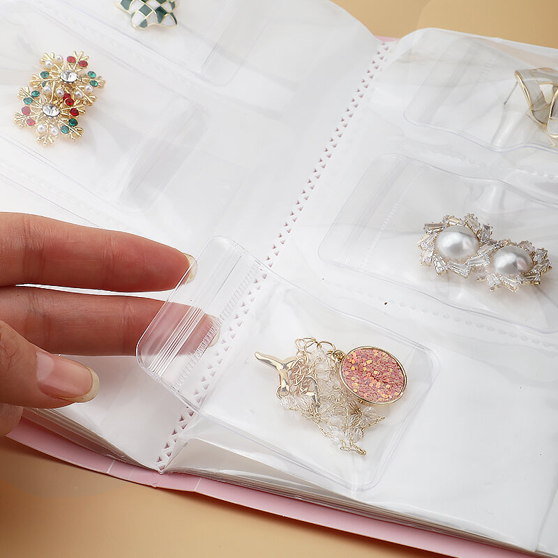Livro de jóias de armazenamento organizador pasta folhetos para a moda coleção de jóias finas anti-oxidação organizar saco 84/120/160 grade