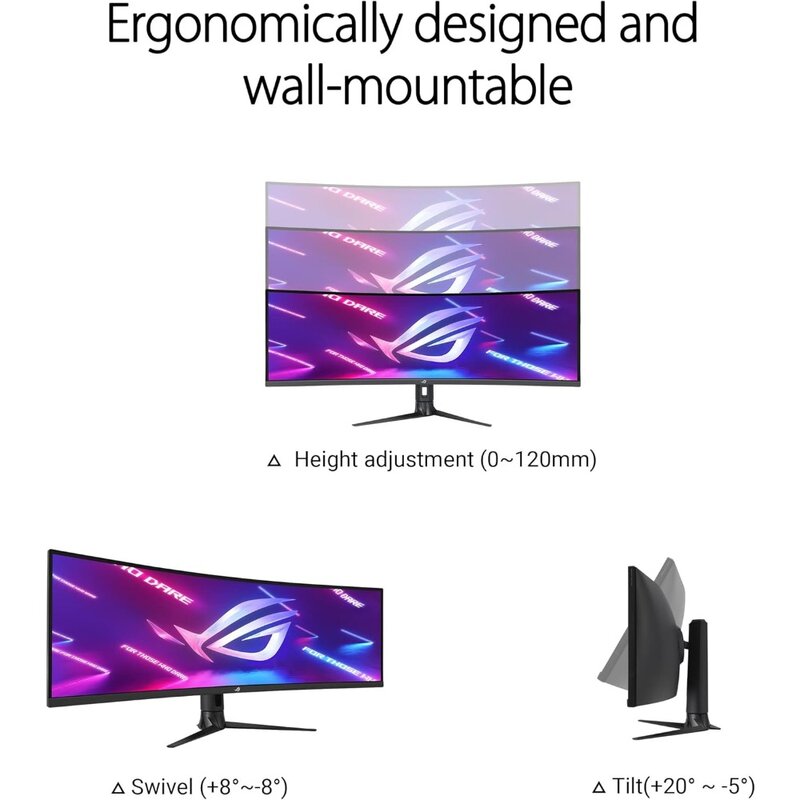 ROG Strix 49” Ultra-wide Curved HDR Gaming Monitor (XG49WCR) - Dual QHD 32:9 (5120 x 1440), 165Hz, Extreme Low Motion