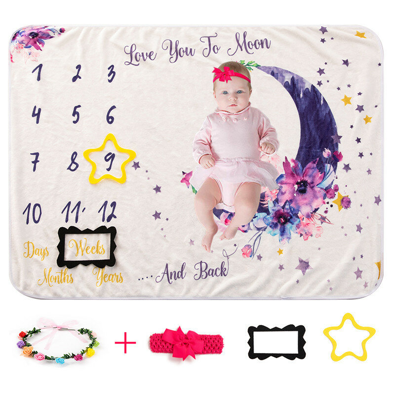 赤ちゃんの写真のためのプレミアムフランネル毛布,毎月の写真に最適な写真アクセサリー