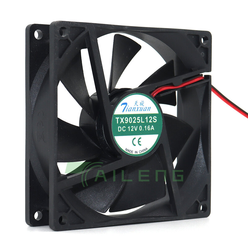 Brand New TX9025L12S DC 12 V 0.16 A 9 CM 9025 2 Lines Cooling Fan 92*92*25mm Double ball bearing