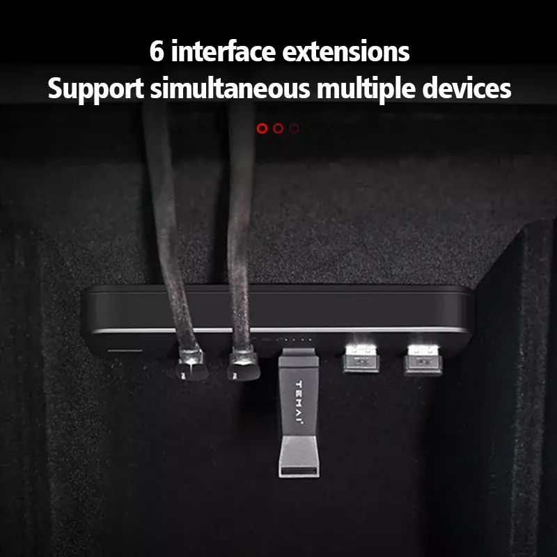 Docking Station 27W per Tesla Model 3 Y Hub USB ricarica rapida intelligente 6 in 2 Type-C Micro SD ricarica rapida accessori per auto