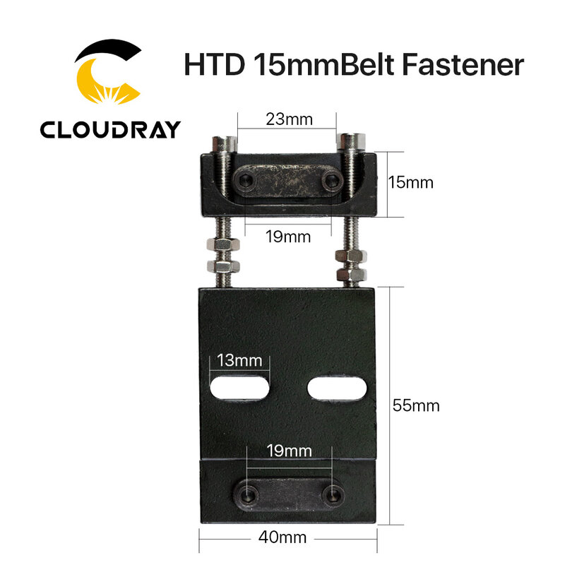 Cloudray-Sujetador de correa para ancho de 15MM, correas de transmisión de correa de distribución de extremo abierto para eje X/Y, herramientas de ferretería, piezas de máquina