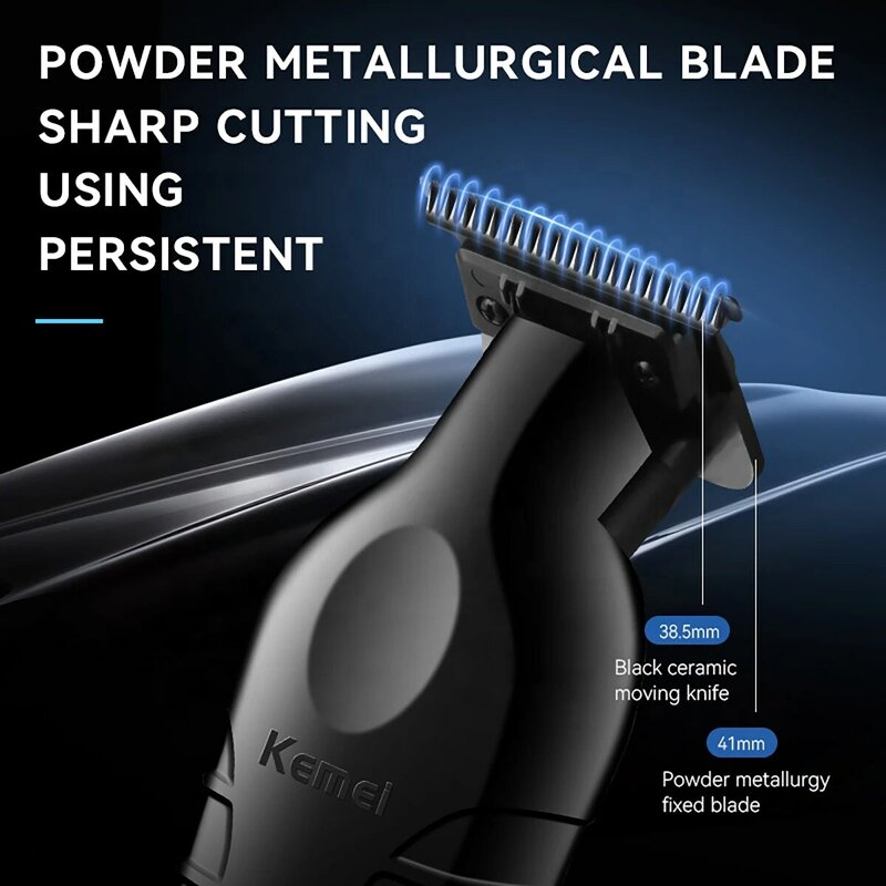 Kemei 2299 tondeuse à cheveux sans fil pour coiffeur Machine professionnelle pour couper les cheveux avec finition électrique 0mm