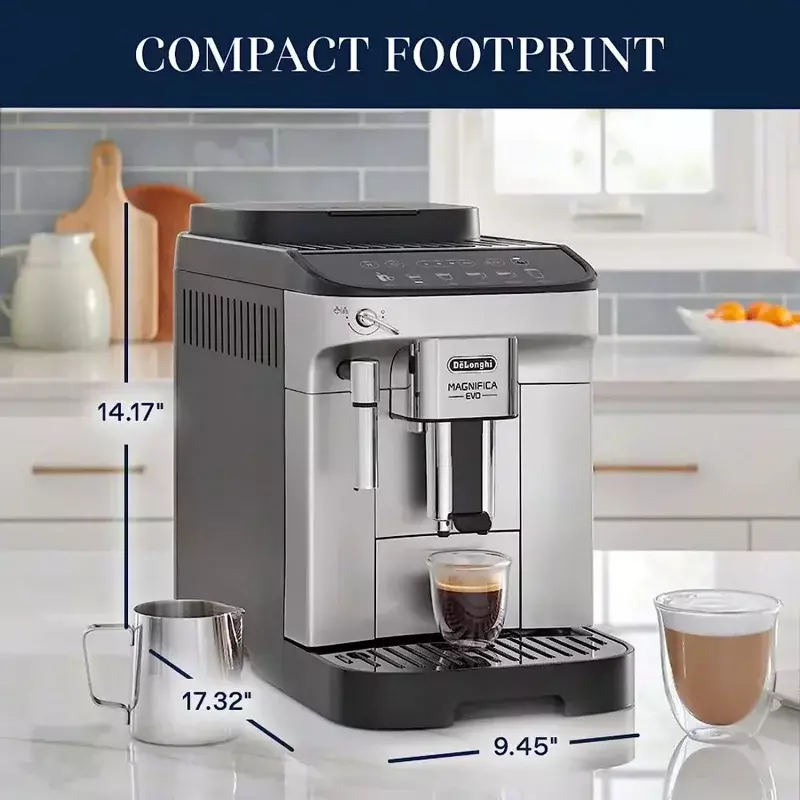 De'Longhi Magnifica Evo, Fully Automatic Machine Bean to Cup Espresso Cappuccino and Iced Coffee Maker, Colored Touch Display, B