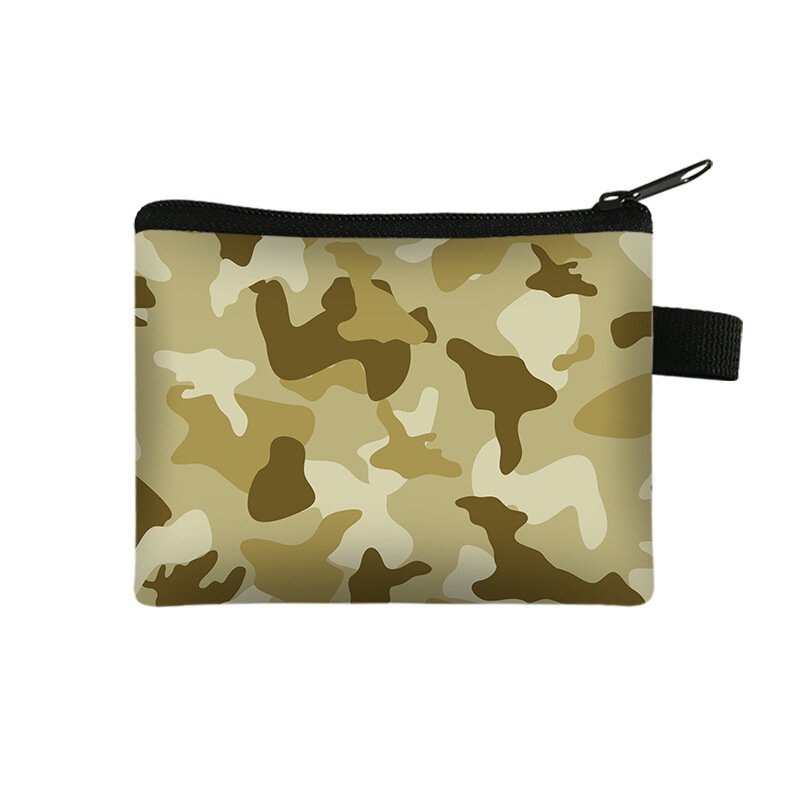 เด็กใหม่ Simple Zero กระเป๋าสตางค์ Camouflage แบบพกพากระเป๋าใส่เหรียญกระเป๋าเก็บกุญแจปรับแต่ง Dompet Koin มินิกระเป๋า