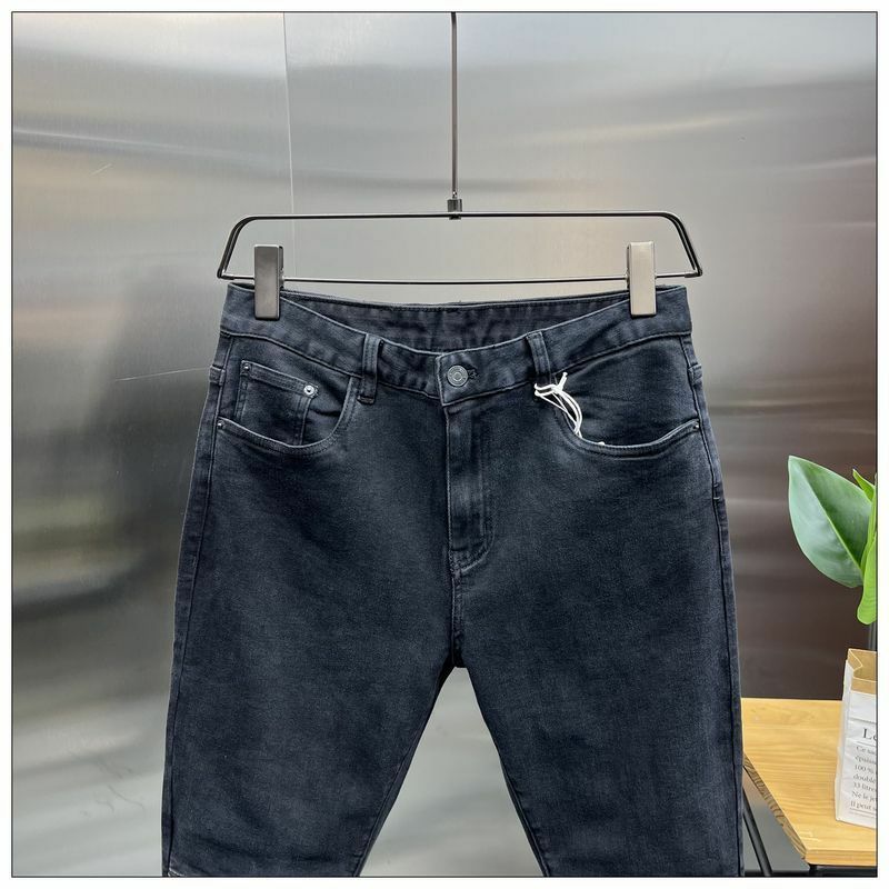 Nieuwe Aankomst Lente Herfst Casual Denim Slim Fit Jeans Voor Heren Met Knie Rits Oogontwerper En Vintage Zwarte Jeans Heren Luxe
