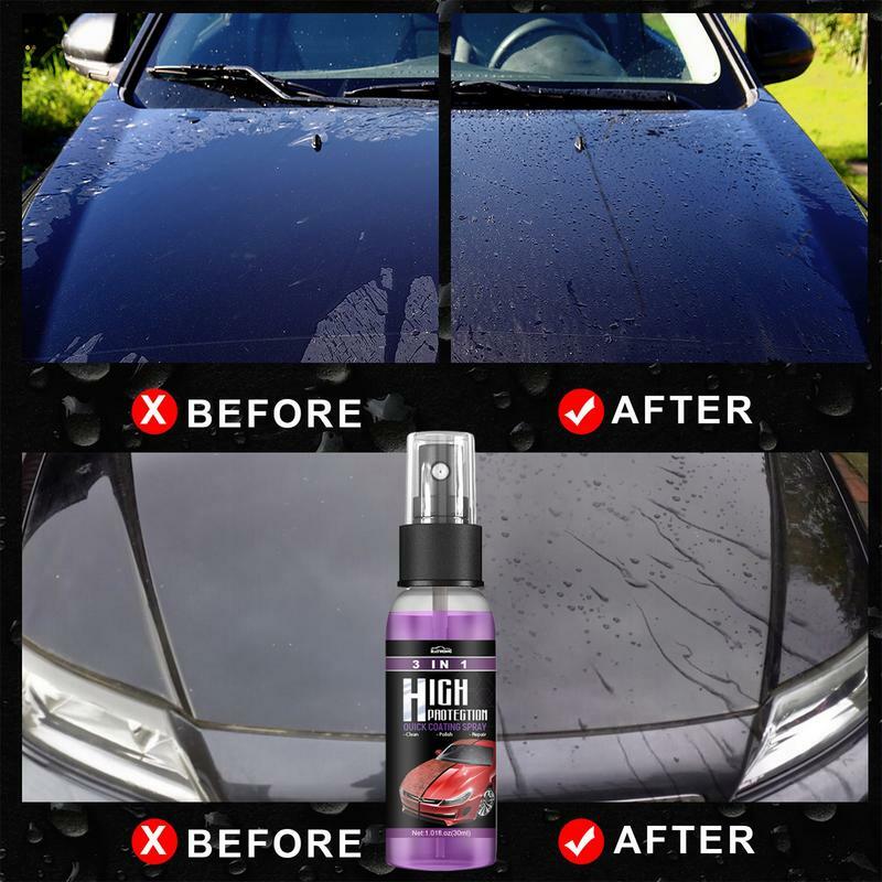 3 In 1เคลือบ Spray สเปรย์ป้องกัน Shine เกราะเซรามิคล้างรถ Car Shield เคลือบทำความสะอาด Nano ขัดขี้ผึ้งสี