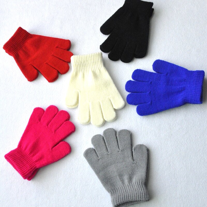 2023 New Children Winter Warm Knitted Gloves Baby Girls Baby Boys Toddler Knitted Acrylic Gloves