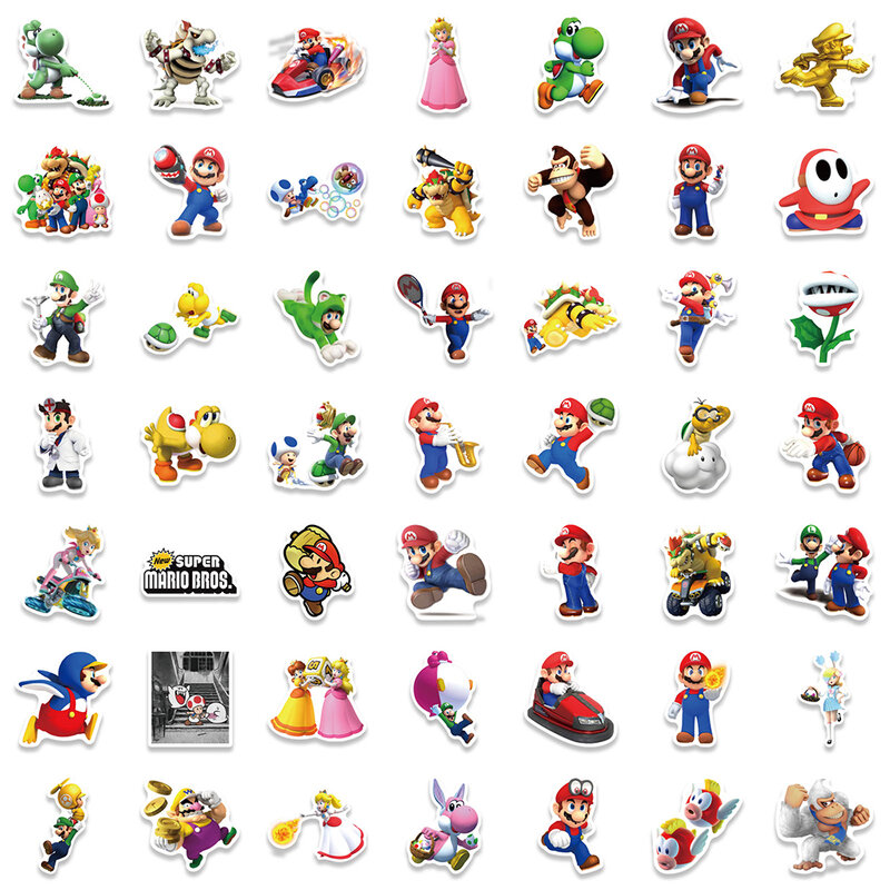 10/30/50/100Pcs Game Super Mary Serie Stickers Mario Bros Luigi Diy Telefoon Koffer Noteobook decals Anime Kinderen Geschenken Speelgoed