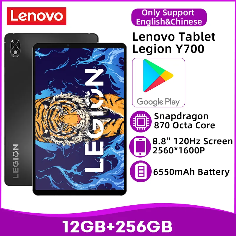 Lenovo LEGION Y700 Tablet Gaming, Tablet Gaming 2022 8.8 inci 6550mAh 45W pengisian daya 2560*1600 satu tangan
