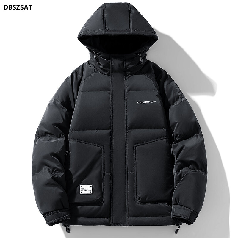 Мужская приталенная куртка с хлопковой подкладкой, теплая ветрозащитная парка, зимняя одежда, 2025