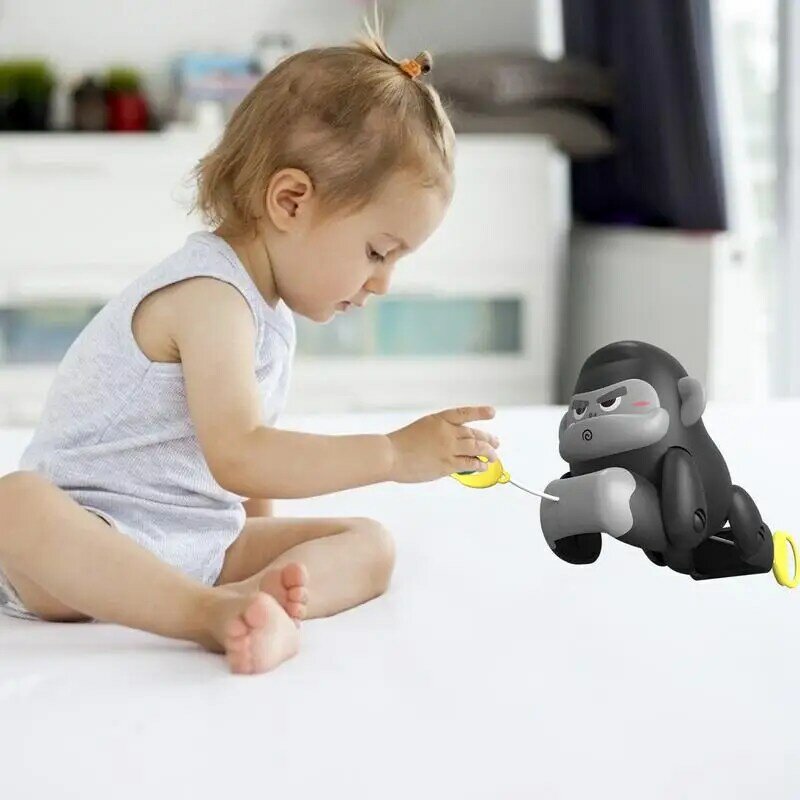 풀 스트링 활동 장난감, 안전하고 신뢰할 수 있는 고릴라 장난감, 내구성 있고 창의적인 유아 장난감, 어린이 남아용 시각 개발 촉진