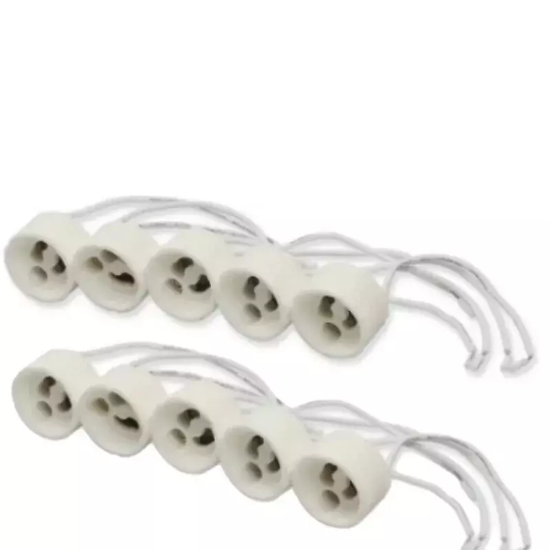 GU10 Lamp Holder Light Fittings Silicone Lead Wire Connector LED Bulb Ceramic Socket Light Base LED Halogen Light