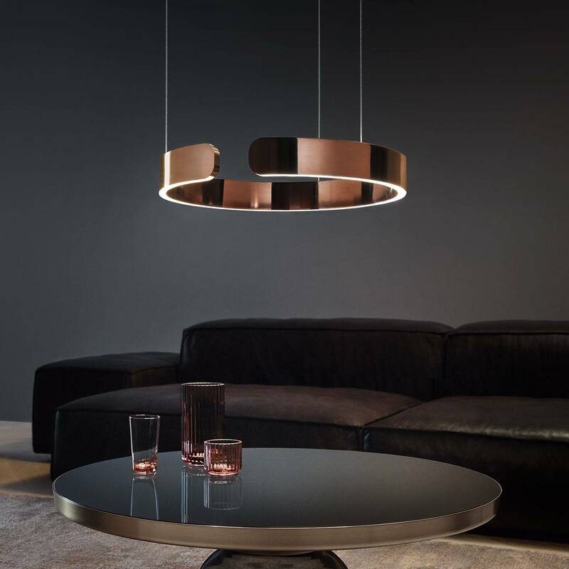 Lampu gantung lingkaran LED Modern, untuk ruang tamu ruang makan desain Interior lampu gantung Dekorasi Rumah Nordik