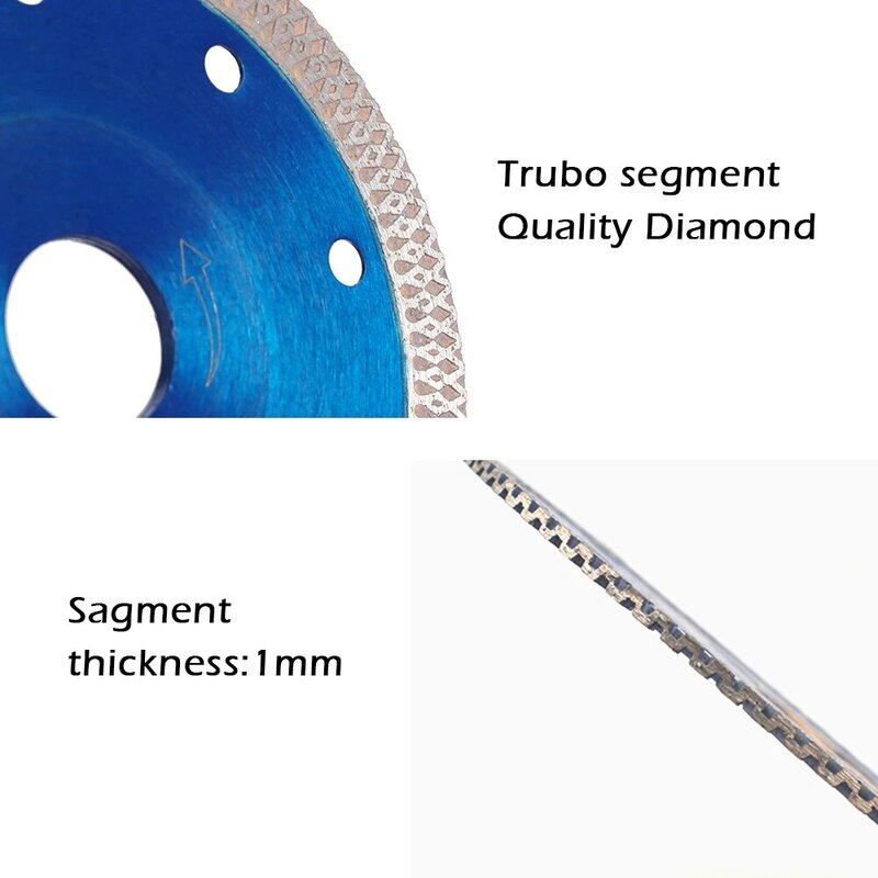 Hoja de sierra de corte de diamante para azulejo de porcelana, disco de corte seco/húmedo, herramientas de amoladora angular, 115/125mm