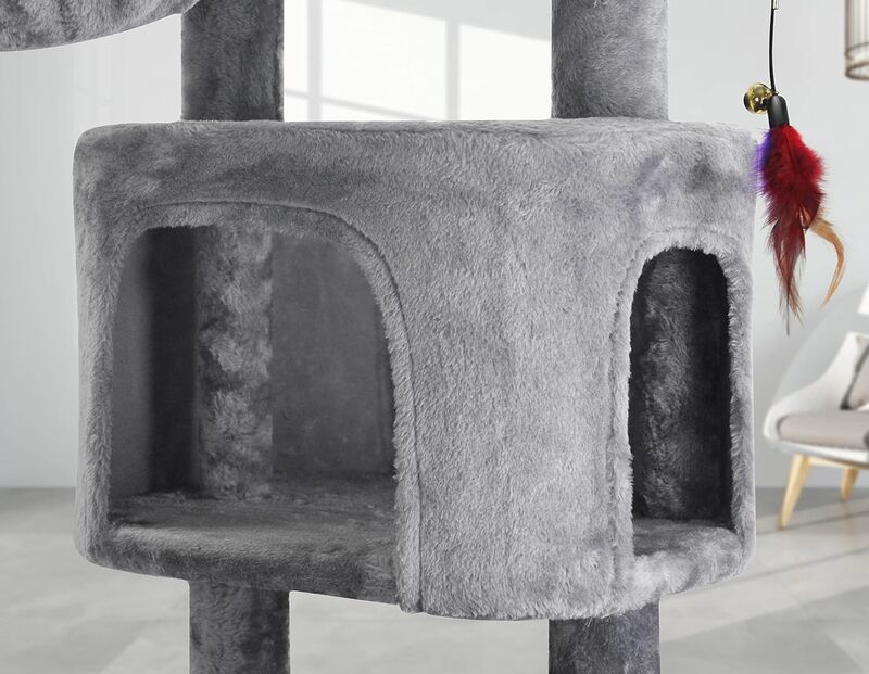 Cat Tree Tower with Condo and Scratching Post, Indoor Cats, Activity Center, Cat Furniture, 33.46"