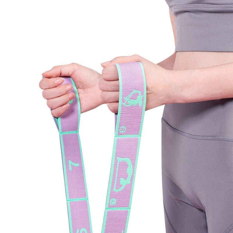 Yoga Stretching Belt Dance Stretching Band Loop Yoga Belt Pilates Band Fitness Resistance Elastic Digital Tension Stretch