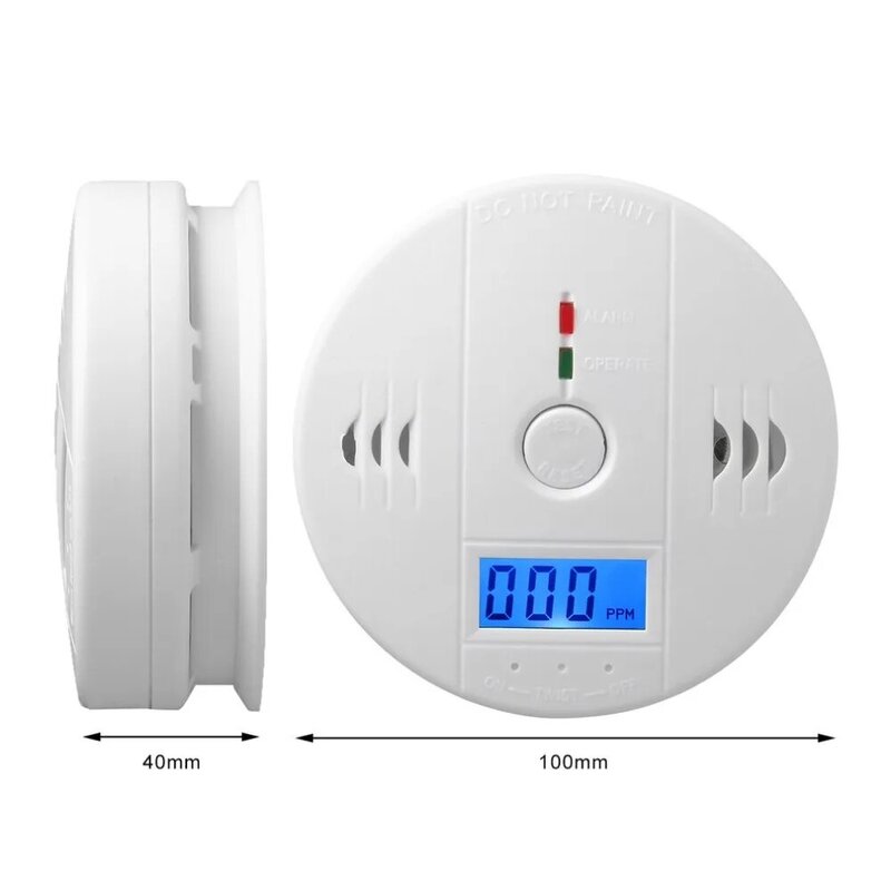 CO Sensor High Sensitive Wireless Carbon Monoxide Poisoning Smoke Detector Warning Alarm Detector LCD Indicator for Home