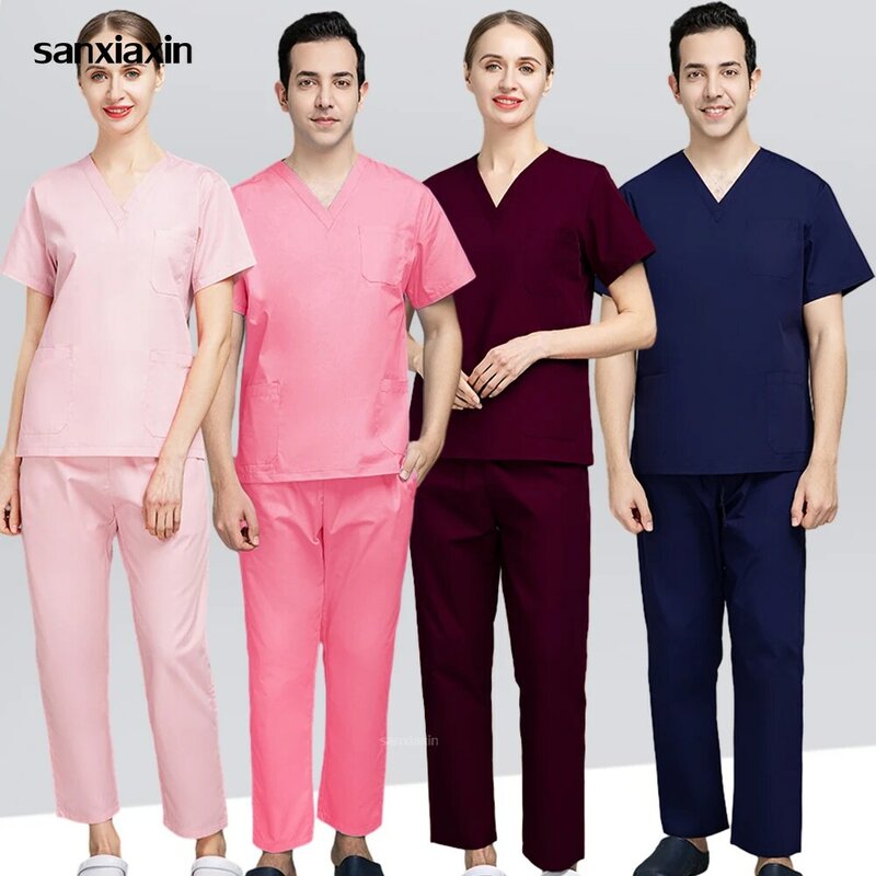 Unisex Multicolor Cirurgia Workwear, Uniforme de enfermeira, Hospital e Farmácia Workwear, Médico e Terno Dental Oral, Medical Scrubs Conjuntos
