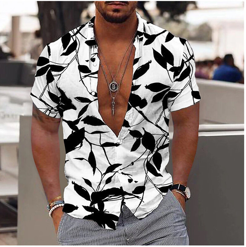 Chemises décontractées de style hawaïen pour hommes et femmes, chemises d'été à manches courtes, chemises de vacances de voyage à la mode