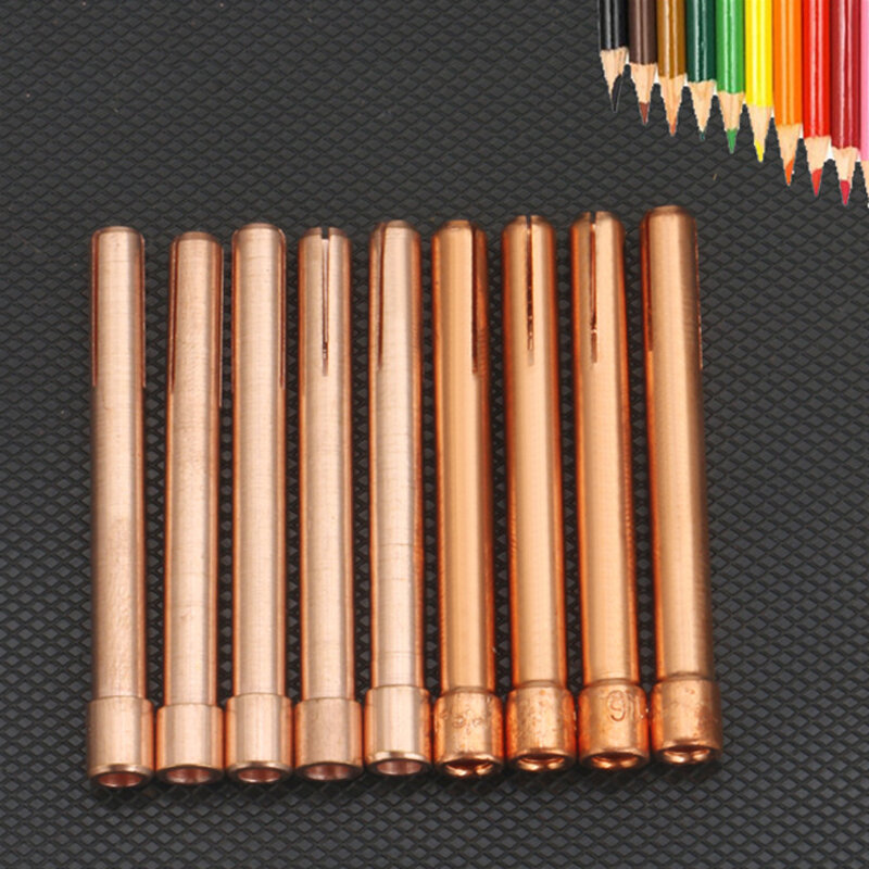 Materiale di consumo 1.0mm- 3.2mm della torcia di TIG della saldatura dell'argon di 5 pz/lotto per la pinza degli elettrodi di WP17 WP18 WP26 Tig Tungstens