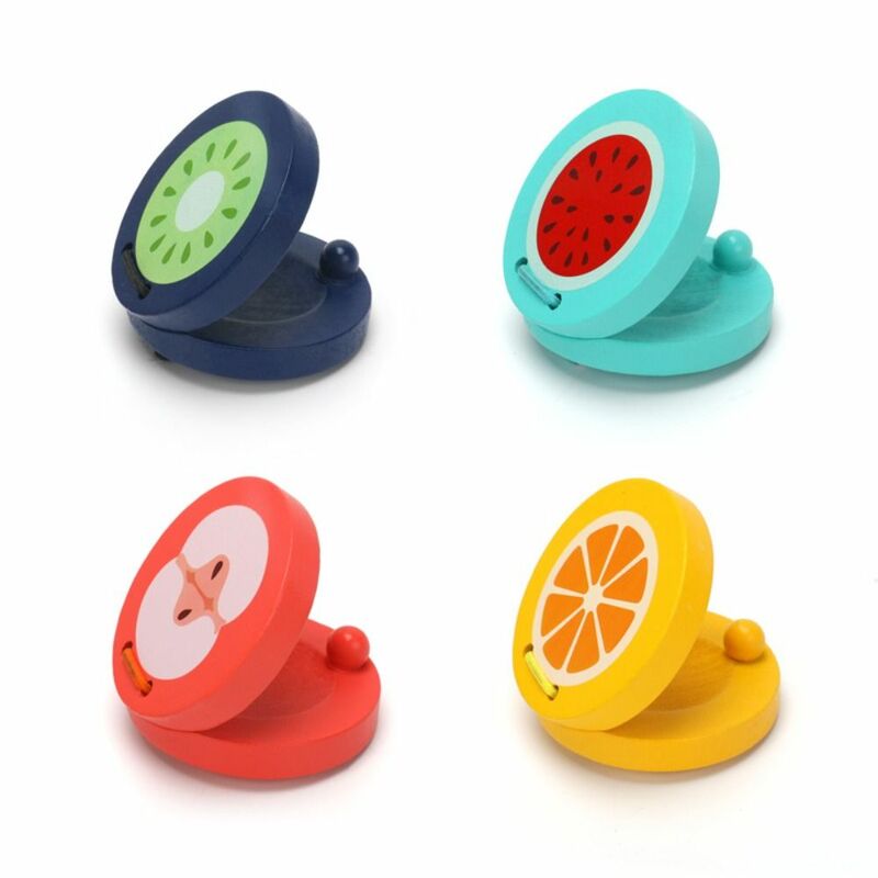 Early Educational Kids Orff Instruments Multifunctional Learning Music Musical Instrument Toy Cute Orange Wooden Castanets Toy