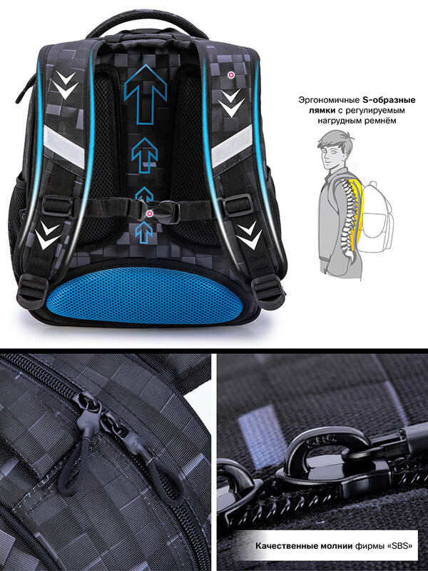 Tas punggung anak laki-laki ortopedi, tas punggung tahan air untuk sekolah sepak bola 3D anak-anak