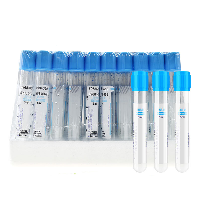 Tubo PT estéril médico de laboratorio, tubo de recolección de sangre, 3.2% citrato de sodio (1:9), tubo PRP azul superior, 50 unidades por lote