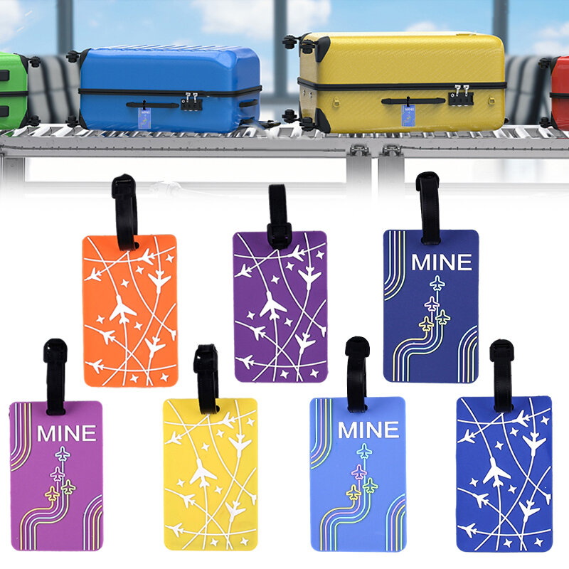 1pc Luggage Tags PVC Plane Baggage Name Tag Suitcase Bag ID Address Labels Bag Tags For Luggage Travel Accessories