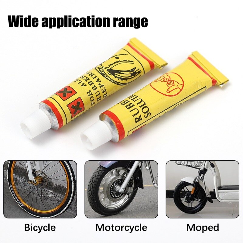 Pegamento de reparación de neumáticos de motocicleta y bicicleta, agente de pegamento de reparación de pinchazos de tubo interior, pegamento vulcanizado portátil de emergencia, 1-10 piezas