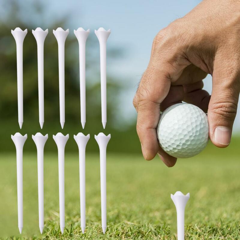 10Pcs/set Golf Tees High Stability Low Friction Reusable Simple Installation Long Plastic Golf Tees Training Aid