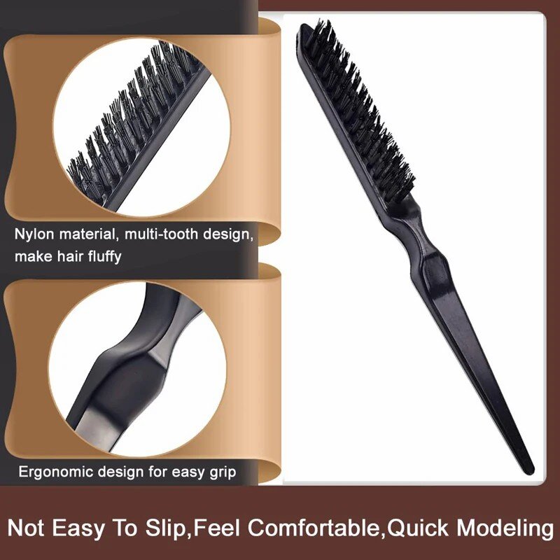 3pcs/set Detangling Hair Brush Curly Hair Curved Rat Tail Comb Set Edge Hair Brush Curly Hair Brush Salon Hair Tools