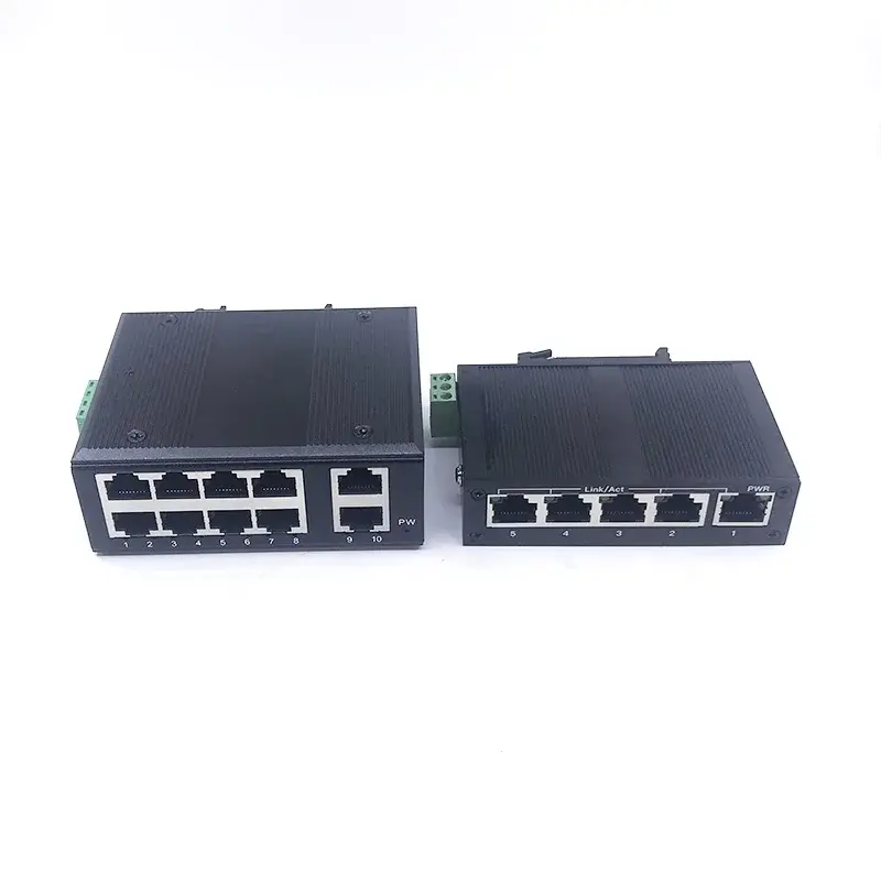 MINI 5/10 porte non gestite 10/100M 5V-58V 5/10 porte 100M porta switch ethernet industriale protezione contro i fulmini 4KV, antistatico 4KV