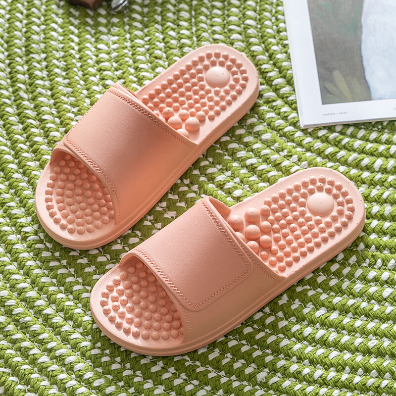 Sandal pijat kaki wanita, Kasut EVA Anti Slip kamar mandi pantai ergonomis sirkulasi darah pria Musim Panas 2024