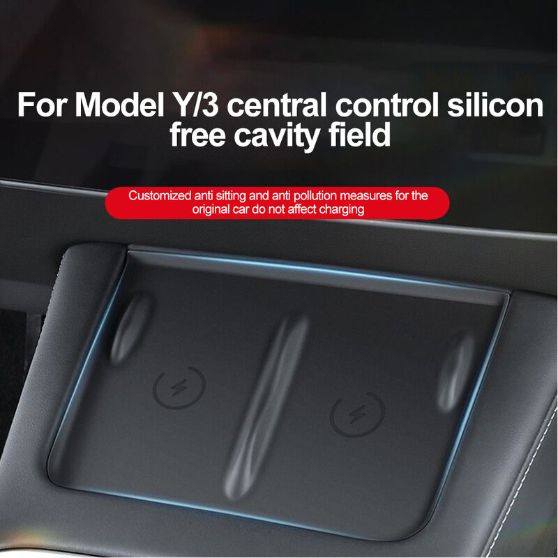 For Tesla Model 3 Y 2023 2022 2021 Silicone Wireless Charger Pad Mat Protector non-slip mat Pad Auto Car Interior accessories