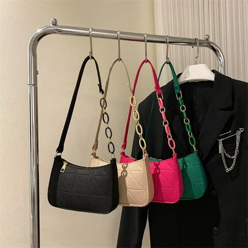Borsa a tracolla tinta unita moda feltro Mini Tote Bag Casual leggero pochette donna ragazze